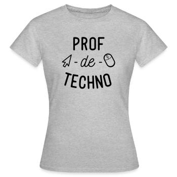 Prof de Technologie - T-shirt Femme - gris chiné - Devant - AI Model Female 172 dark (172cm)
