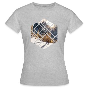Dolomites Seceda Paysage hivernal - T-shirt Femme - gris chiné - Devant - AI Model Female 172 dark (172cm)