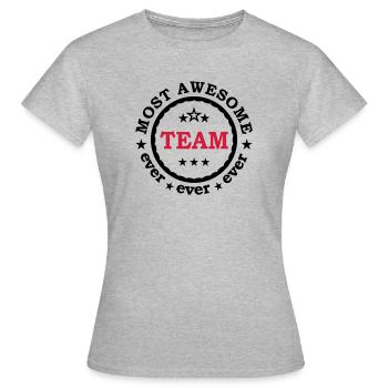 Team awesome - Beste Mannschaft aller Zeiten - Frauen T-Shirt - Grau meliert - Vorne - AI Model Female 172 dark (172cm)