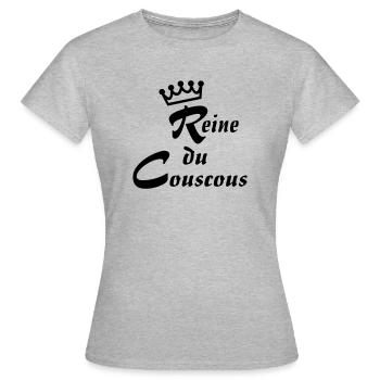 reine couscous - T-shirt Femme - gris chiné - Devant - AI Model Female 172 dark (172cm)