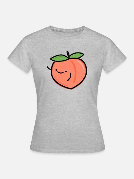 Pfirsich - Frauen T-Shirt - Grau meliert
