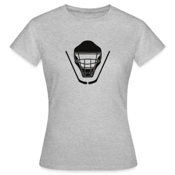 Eishockey Helm Eishockey Maske Geschenk Idee Fans - Frauen T-Shirt - Grau meliert - Vorne - AI Model Female 172 dark (172cm)