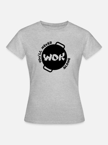 WOK alone - Frauen T-Shirt - Grau meliert