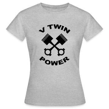 V Twin Power - T-shirt Femme - gris chiné - Devant - AI Model Female 172 dark (172cm)