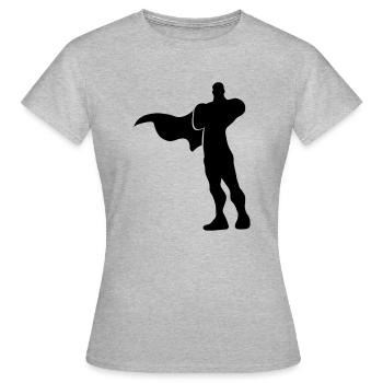 Supernatural Hero - Frauen T-Shirt - Grau meliert - Vorne - AI Model Female 172 dark (172cm)