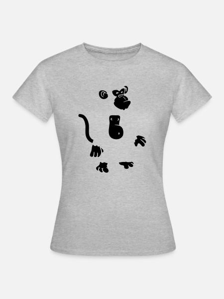 Cool Affen Design - Frauen T-Shirt - Grau meliert