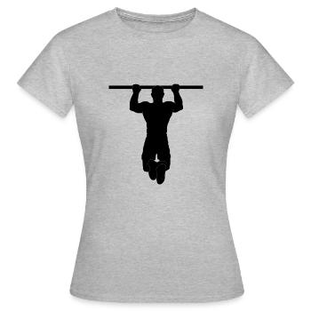 pull up - Pull-up - Calisthenics sport - Women's T-Shirt - heather grey - Front - AI Model Female 172 dark (172cm)