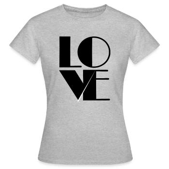 Love - T-shirt Femme - gris chiné - Devant - AI Model Female 172 dark (172cm)