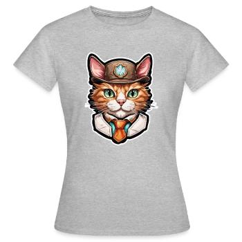 Lederhosen / Animal / Traditional costume / Tradition / Cat - Women's T-Shirt - heather grey - Front - AI Model Female 172 dark (172cm)