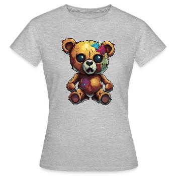 Ours en peluche / Peluche / Animal en peluche / Idée cadeau - T-shirt Femme - gris chiné - Devant - AI Model Female 172 dark (172cm)