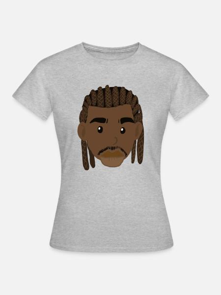 Schwarzer Mann mit Zöpfen - Frauen T-Shirt - Grau meliert