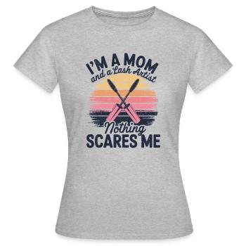 Maman qui a l’œil pour la beauté - T-shirt Femme - gris chiné - Devant - AI Model Female 172 dark (172cm)