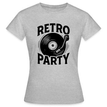 Retro Party Platin - Frauen T-Shirt - Grau meliert - Vorne - AI Model Female 172 dark (172cm)