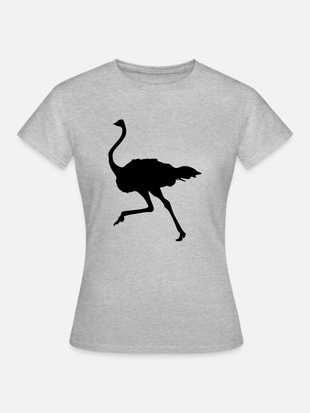 strauß tier - Frauen T-Shirt - Grau meliert