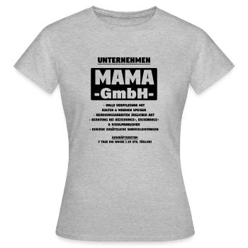 Mama Mutter GmbH Weiss - Frauen T-Shirt - Grau meliert - Vorne - AI Model Female 172 dark (172cm)