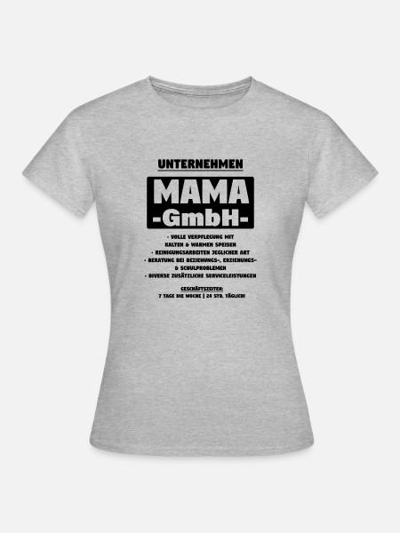 Mama Mutter GmbH Weiss - Frauen T-Shirt - Grau meliert