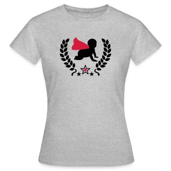 superbaby - T-shirt Femme - gris chiné - Devant - AI Model Female 172 dark (172cm)