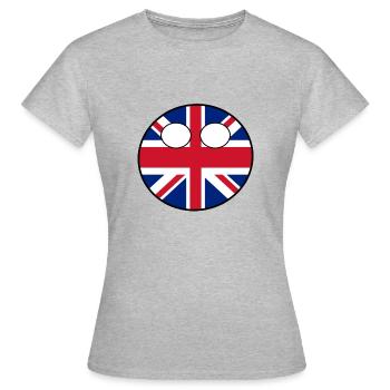 Countryball pays Patrie Angleterre - T-shirt Femme - gris chiné - Devant - AI Model Female 172 dark (172cm)