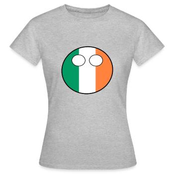Countryball pays Patrie Irlande - T-shirt Femme - gris chiné - Devant - AI Model Female 172 dark (172cm)