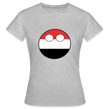 Countryball pays Patrie Yémen - T-shirt Femme - gris chiné - Devant - AI Model Female 172 dark (172cm)