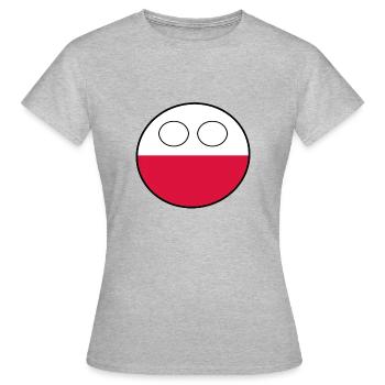 Countryball pays Patrie Pologne - T-shirt Femme - gris chiné - Devant - AI Model Female 172 dark (172cm)