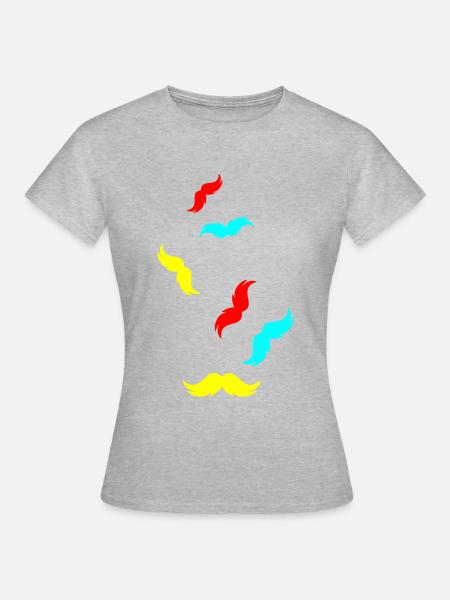 Schnurrbart symbol - Frauen T-Shirt - Grau meliert