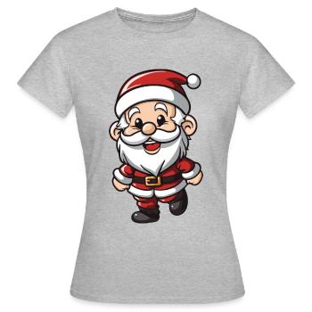Père Noël Noël Père Noël - T-shirt Femme - gris chiné - Devant - AI Model Female 172 dark (172cm)