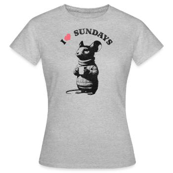 J’adore les dimanches - T-shirt Femme - gris chiné - Devant - AI Model Female 172 dark (172cm)