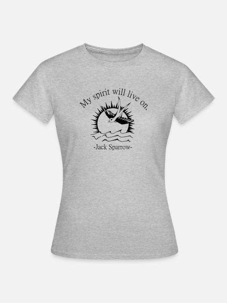 Zitat Jack Sparrow - Frauen T-Shirt - Grau meliert