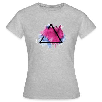 Triangle de couleur d’eau - T-shirt Femme - gris chiné - Devant - AI Model Female 172 dark (172cm)