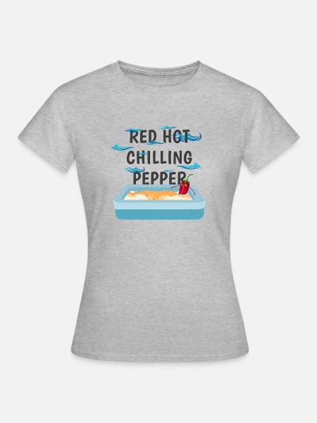 Red Hot Chilling Pepper - Frauen T-Shirt - Grau meliert