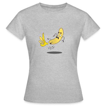 Banane / banane - glissé - T-shirt Femme - gris chiné - Devant - AI Model Female 172 dark (172cm)