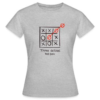 Think outside the box - Women's T-Shirt - heather grey - Front - AI Model Female 172 dark (172cm)