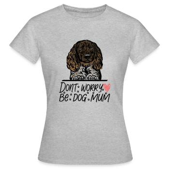 Kleiner Münsterländer - Frauen T-Shirt - Grau meliert - Vorne - AI Model Female 172 dark (172cm)