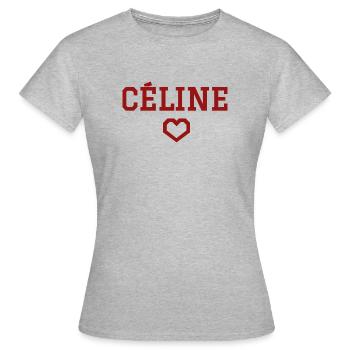 Celine heart - Women's T-Shirt - heather grey - Front - AI Model Female 172 dark (172cm)