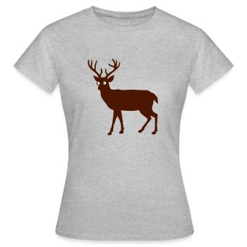 Rotwild Hirschbulle - Frauen T-Shirt - Grau meliert - Vorne - AI Model Female 172 dark (172cm)
