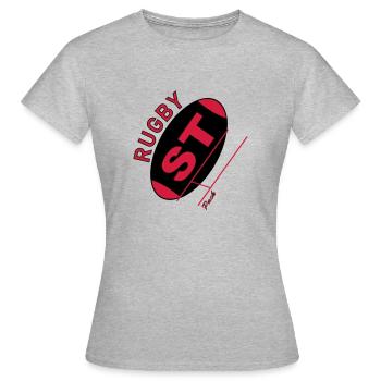 Toulouse Rugby - Frauen T-Shirt - Grau meliert - Vorne - AI Model Female 172 dark (172cm)
