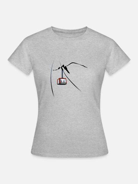 Chamonix Seilbahn Aiguille du Midi - Frauen T-Shirt - Grau meliert