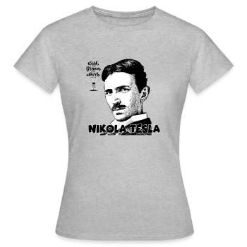 tesla - T-shirt Femme - gris chiné - Devant - AI Model Female 172 dark (172cm)