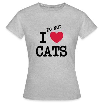 Je n'aime pas les chats je déteste les chats - T-shirt Femme - gris chiné - Devant - AI Model Female 172 dark (172cm)