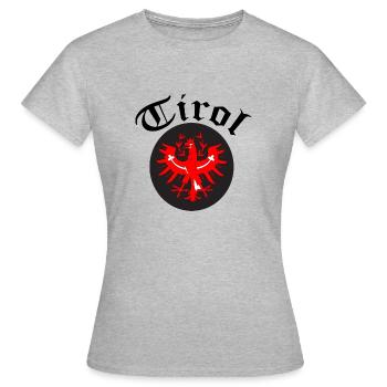 Tirol - Frauen T-Shirt - Grau meliert - Vorne - AI Model Female 172 dark (172cm)