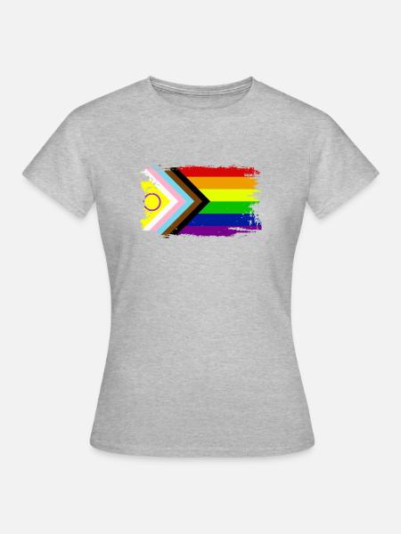 Progress Pride 2023 Flagge - Frauen T-Shirt - Grau meliert