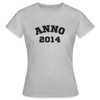 Anno 2014Geburtstag Geburtsjahr - Frauen T-Shirt - Grau meliert - Vorne - AI Model Female 172 dark (172cm)