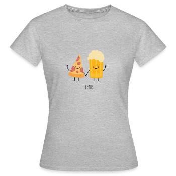 friends like beer and pizza - Women's T-Shirt - heather grey - Front - AI Model Female 172 dark (172cm)