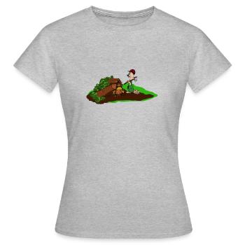 holzfäller - Frauen T-Shirt - Grau meliert - Vorne - AI Model Female 172 dark (172cm)