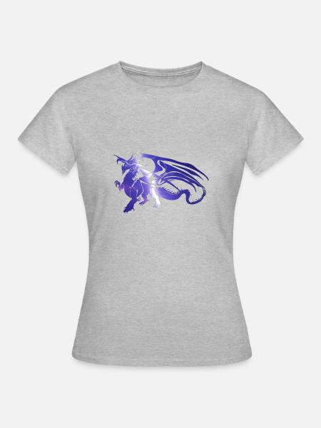 Lightning Blitz Dragon - Frauen T-Shirt - Grau meliert