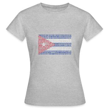 Kuba Flagge Binärcode Bit Byte Binär Informatik PC - Frauen T-Shirt - Grau meliert - Vorne - AI Model Female 172 dark (172cm)