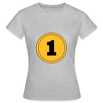 Nummer 1 - Frauen T-Shirt - Grau meliert - Vorne - AI Model Female 172 dark (172cm)