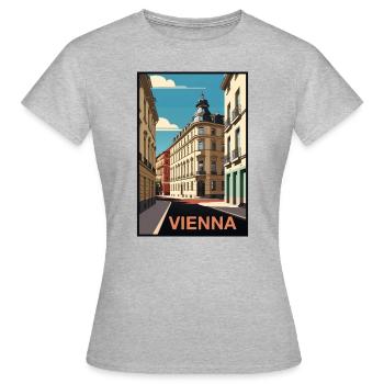 Vienna Old Town - Women's T-Shirt - heather grey - Front - AI Model Female 172 dark (172cm)