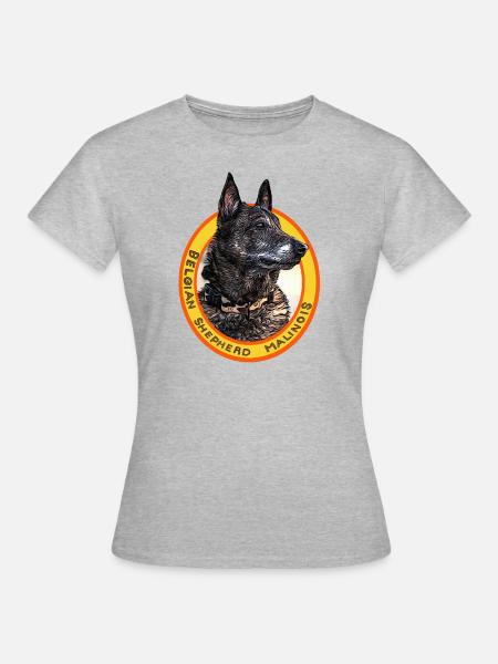 Belgischer Schäferhund Malinois schwarz - Frauen T-Shirt - Grau meliert